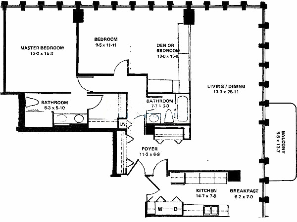 1230 N State Floorplan - B Tier