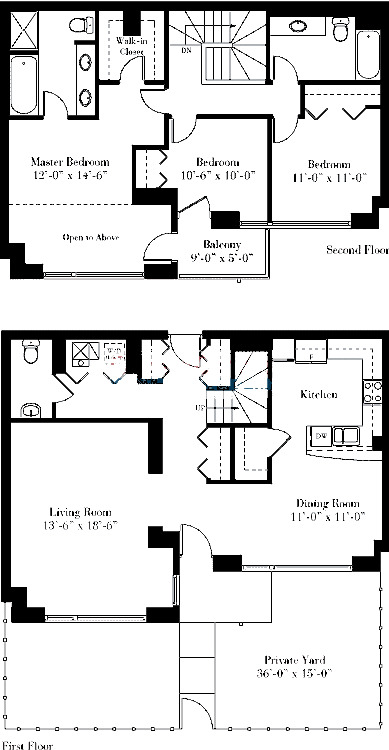 1841 S Calumet Floorplan - Townhome 01-04 Tier*