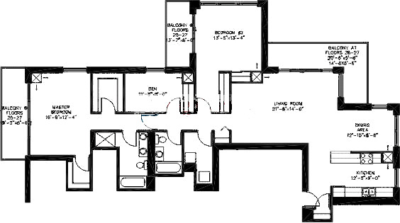 200 W Grand Ave Floorplan - Penthouse 02 Tier*