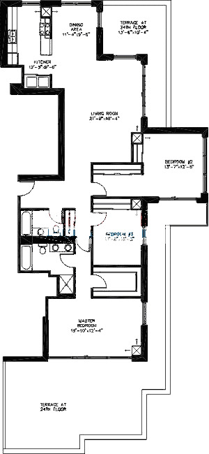 200 W Grand Ave Floorplan - Penthouse B01 Tier*