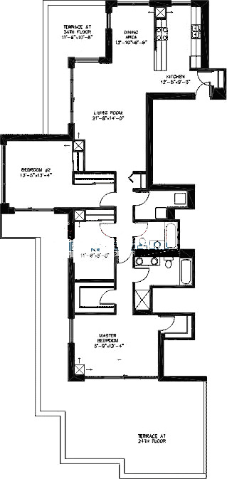 200 W Grand Ave Floorplan - Penthouse B02 Tier*