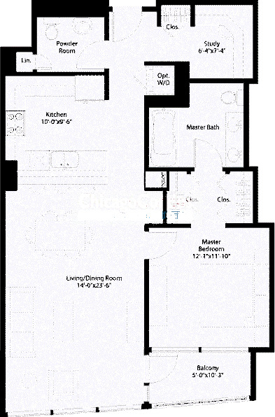 240 E Illinois Floorplan - 1007,1009 Tier