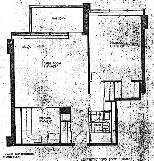 3550 N Lake Shore Drive Floorplan - One Bedroom with Balcony