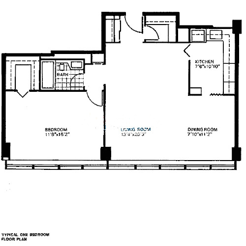 3550 N Lake Shore Drive Floorplan - One Bedroom