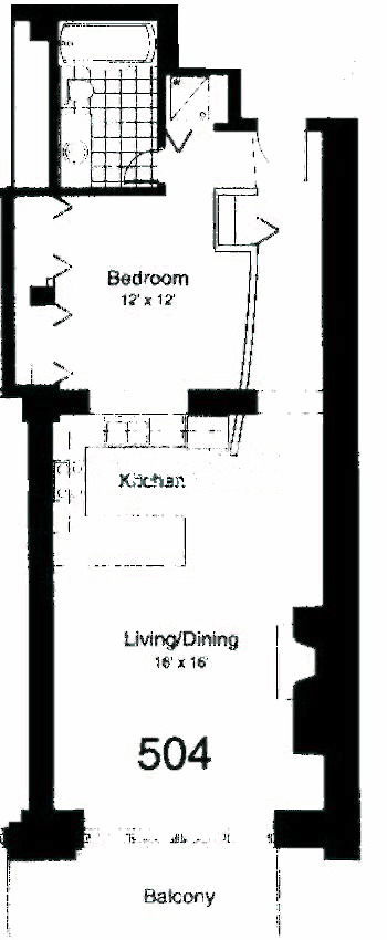 435 W Erie Floorplan - 504 Center Building Tier