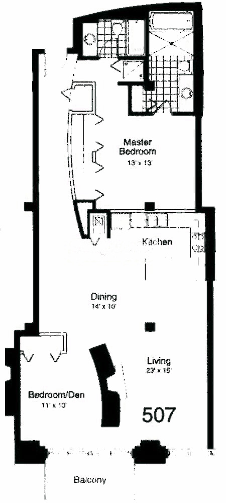 435 W Erie Floorplan - 507 Center Building Tier