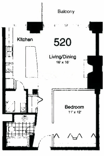 435 W Erie Floorplan - 520 Center Building Tier