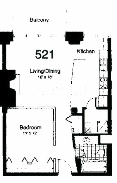435 W Erie Floorplan - 521 Center Building Tier