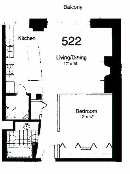 435 W Erie Floorplan - 522 Center Building Tier