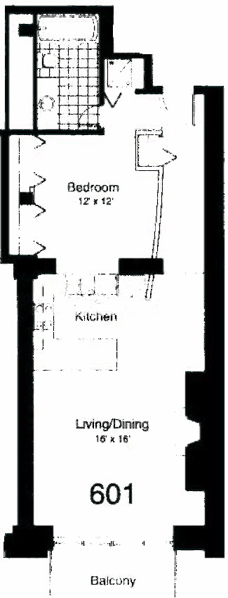 435 W Erie Floorplan - 601 Center Building Tier