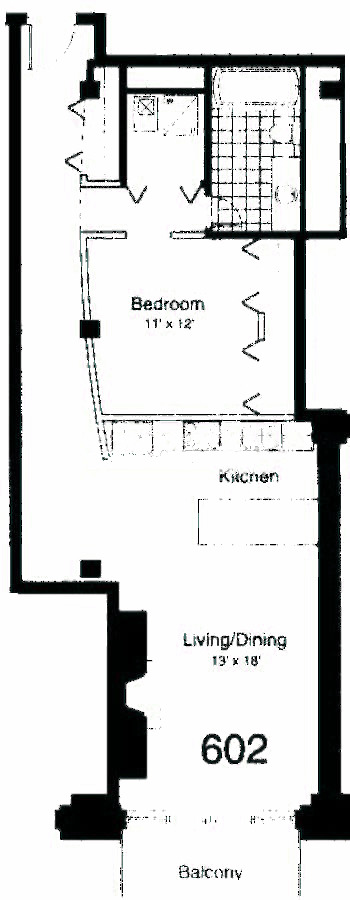 435 W Erie Floorplan - 602 Center Building Tier