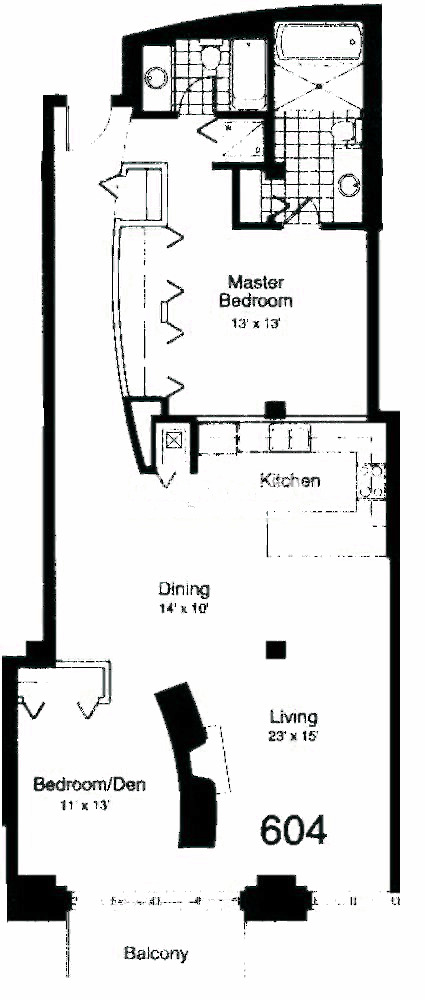 435 W Erie Floorplan - 604 Center Building Tier