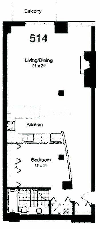 435 W Erie Floorplan - 514 East Building Tier