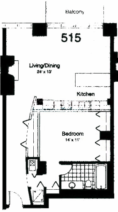 435 W Erie Floorplan - 515 East Building Tier