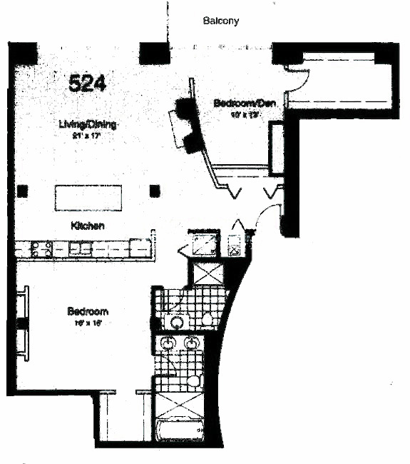 435 W Erie Floorplan - 524 West Building Tier