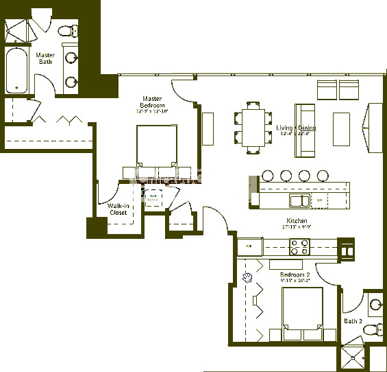 500 W Superior Floorplan - Plaza D Tier