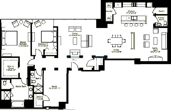500 W Superior Floorplan - Premier F (10 & 12) Tier