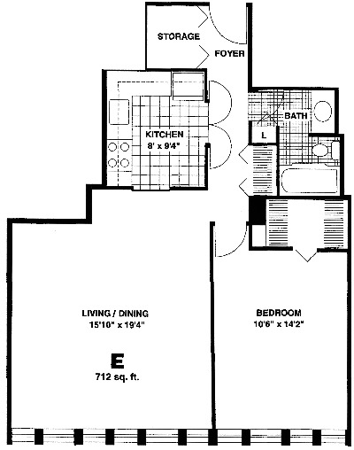 6700 S South Shore Drive Floorplan - E Tier*