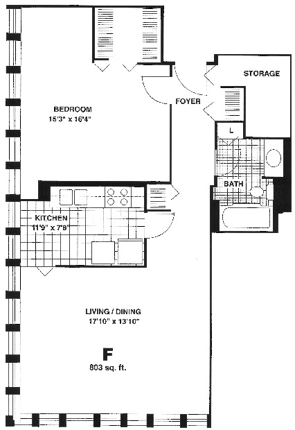 6700 S South Shore Drive Floorplan - F Tier*