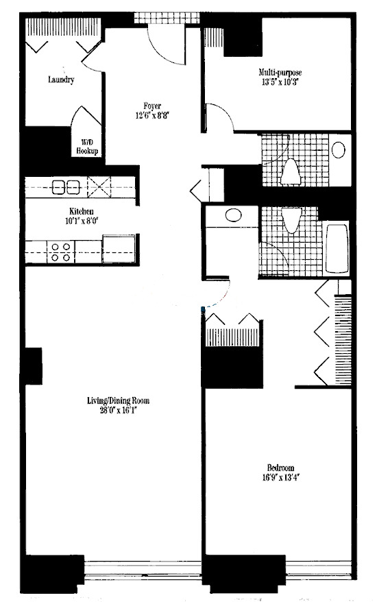 680 N Lake Shore Drive Floorplan - South 16 Tier