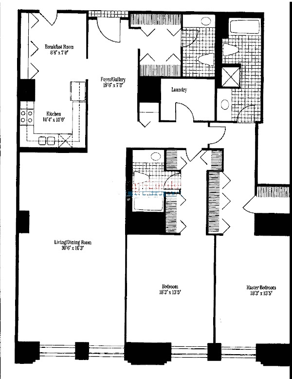 680 N Lake Shore Drive Floorplan - South 18 Tier*