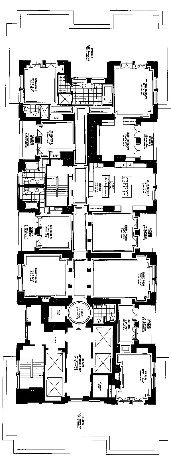 159 E Walton Floorplan - Full Floor with Terrace*