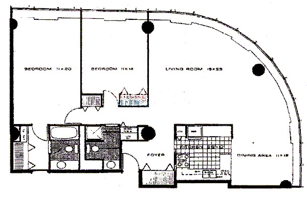 505 N Lake Shore Drive Floorplan - Monarch (Corner)