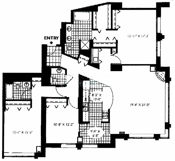 33 W Ontario Floorplan - Tower B, Skydeck B Tier