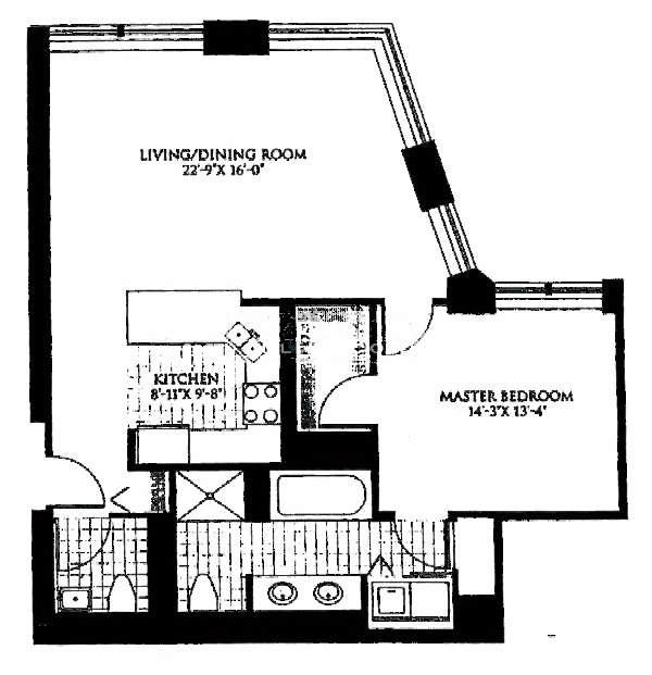 57 E Delaware Floorplan - D Tier*