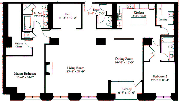 840 N Lake Shore Drive Floorplan - B Tier*