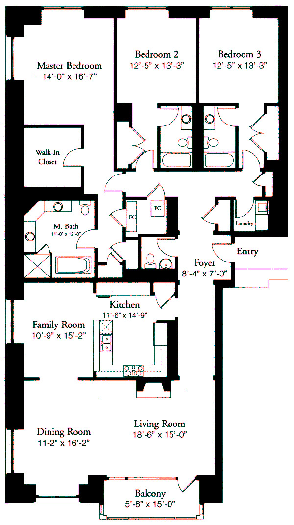 840 N Lake Shore Drive Floorplan - D Tier*