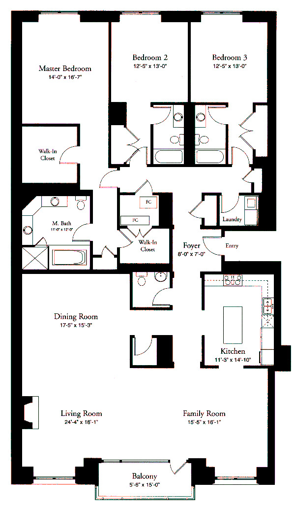840 N Lake Shore Drive Floorplan - E Tier