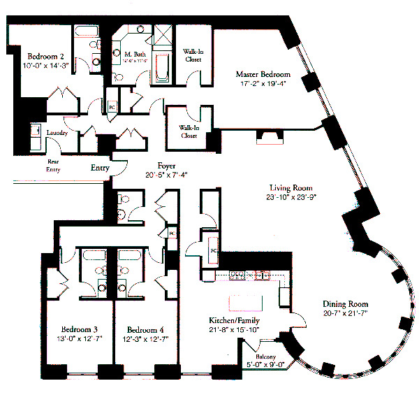 840 N Lake Shore Drive Floorplan - J Tier