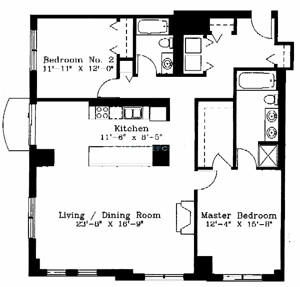1122 N Dearborn Floorplan - B Tier