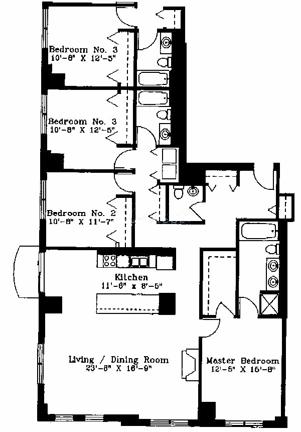 1122 N Dearborn Floorplan - H Tier*