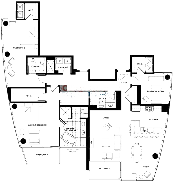 110 W Superior Floorplan - 20S-26S Tier