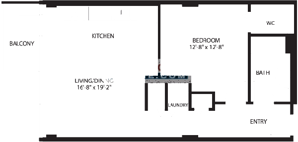 2138 S Indiana Floorplan - 204-704, 205-705 Loft Tier