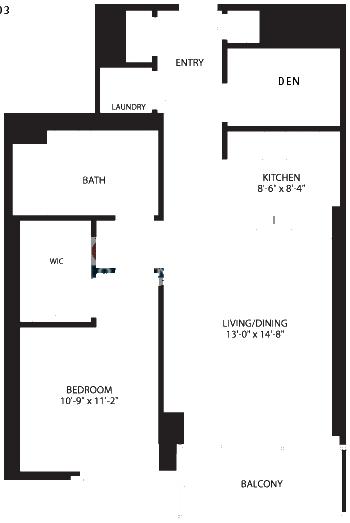 2138 S Indiana Floorplan - 703-3103, 704-3104 Tower Tier