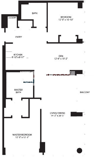 2138 S Indiana Floorplan - 706-3106 Tower Tier