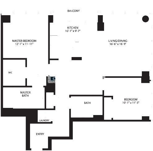 2138 S Indiana Floorplan - 707-3107 Tower Tier