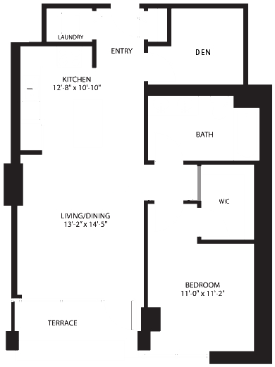2138 S Indiana Floorplan - 601, 604 Tower Tier