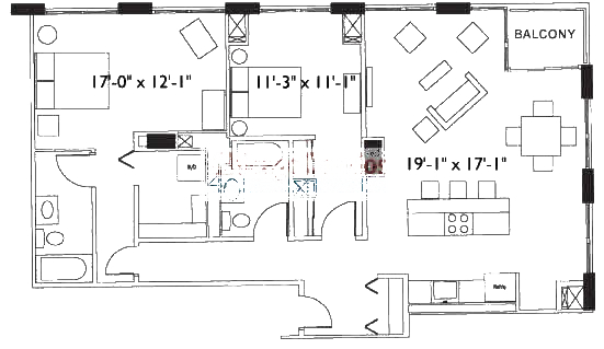 2 E Erie Floorplan - 1211-2511 Tier