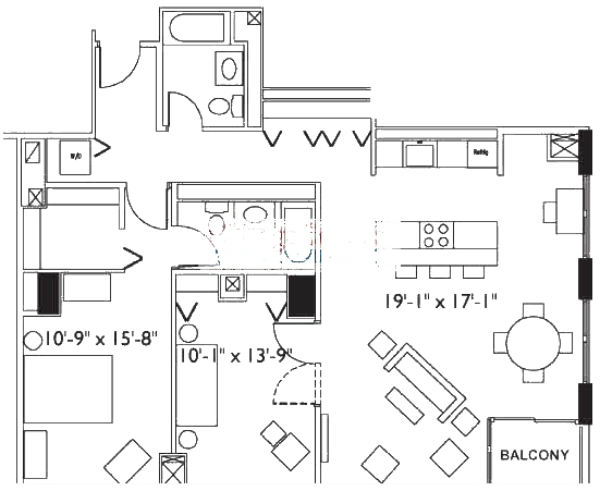 2 E Erie Floorplan - 1202-3102 Tier