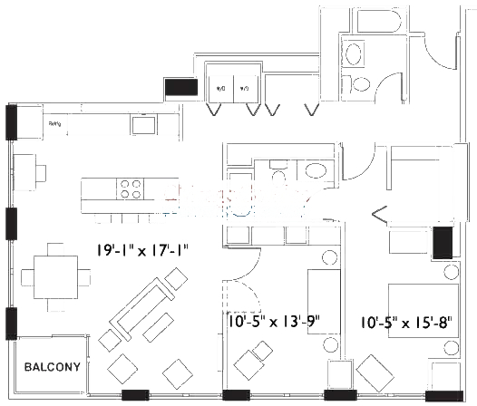 2 E Erie Floorplan - 1205-3905 Tier*