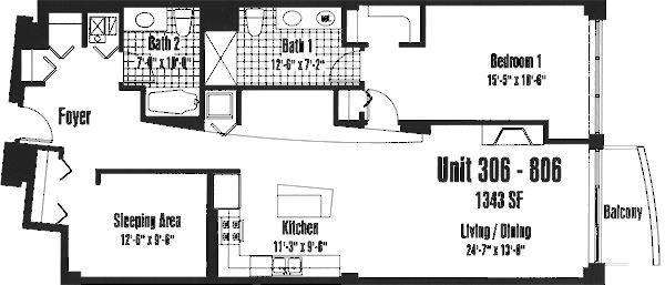 933 W Van Buren Floorplan - 306-806 Tier