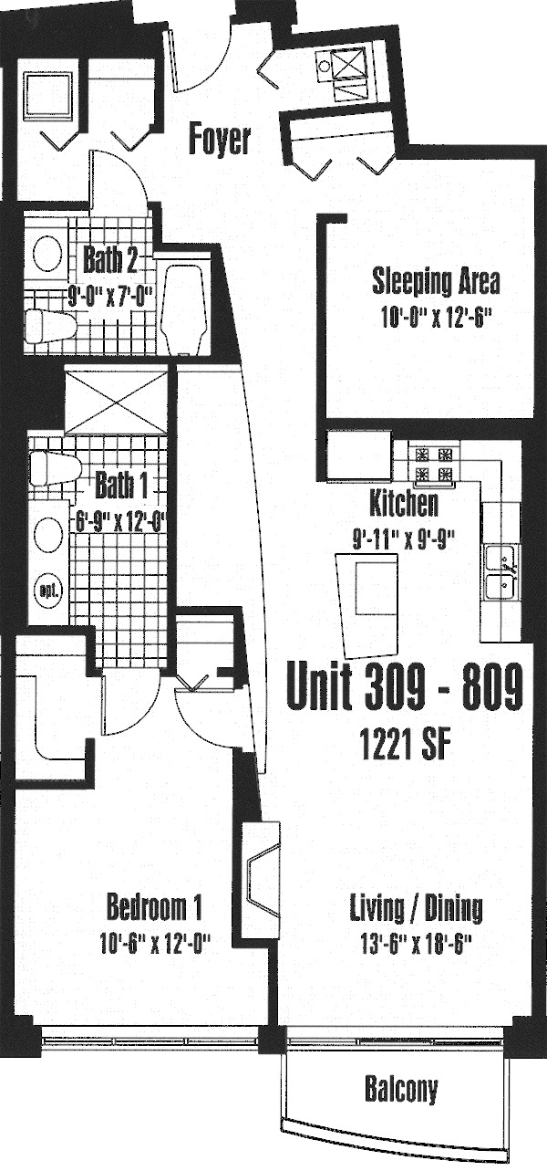 933 W Van Buren Floorplan - 309-809 Tier*