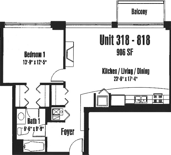 933 W Van Buren Floorplan - 318-818 Tier*