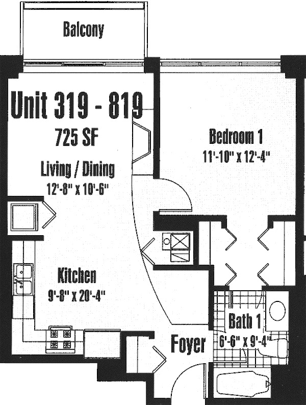 933 W Van Buren Floorplan - 319-819 Tier*
