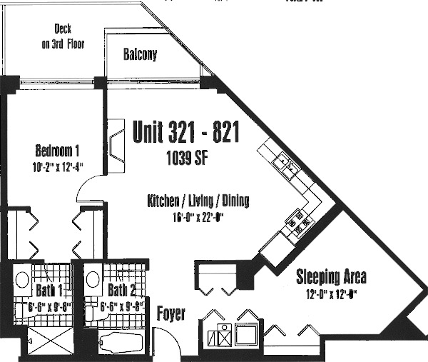 933 W Van Buren Floorplan - 321-821 Tier*