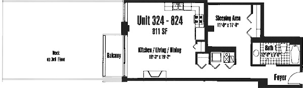 933 W Van Buren Floorplan - 324-824 Tier*